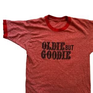 Vintage 70s Red Ringer T-Shirt Oldie but Goodie Size Small/Med